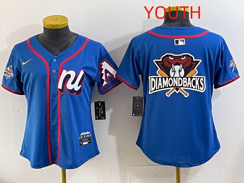 Youth 2025 Arizona Diamondback Blank Blue All star Nike MLB Jersey style 02